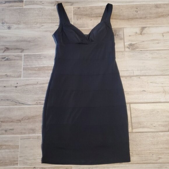 XOXO Black Bodycon Dress LBD Y2K Large Sleeveless V Neck Cocktail Party Wedding - Picture 1 of 6